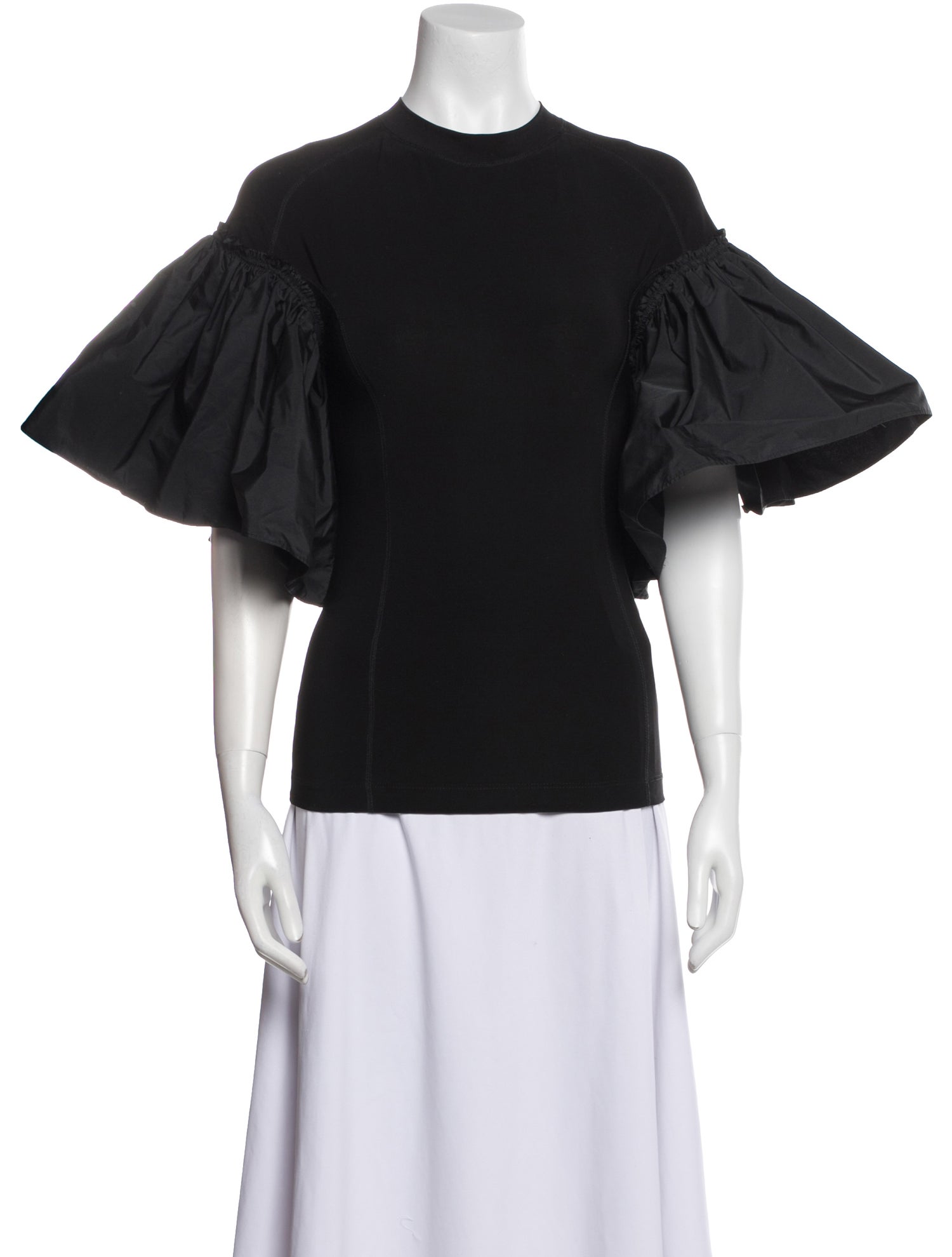 AZ Factory Crew Neck Short Sleeve Blouse