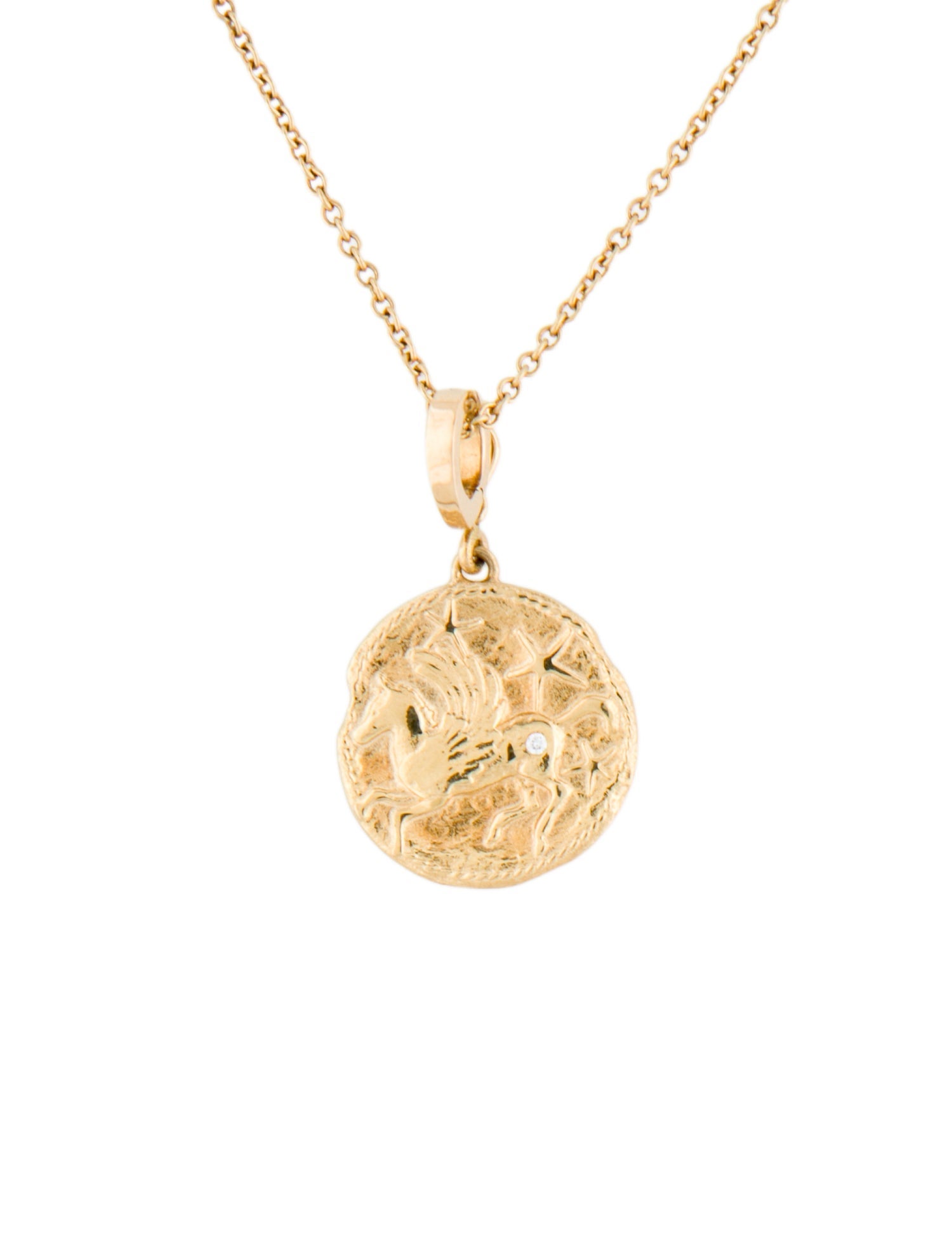 Azlee 18K Diamond Pegasus Wisdom Pendant Necklace