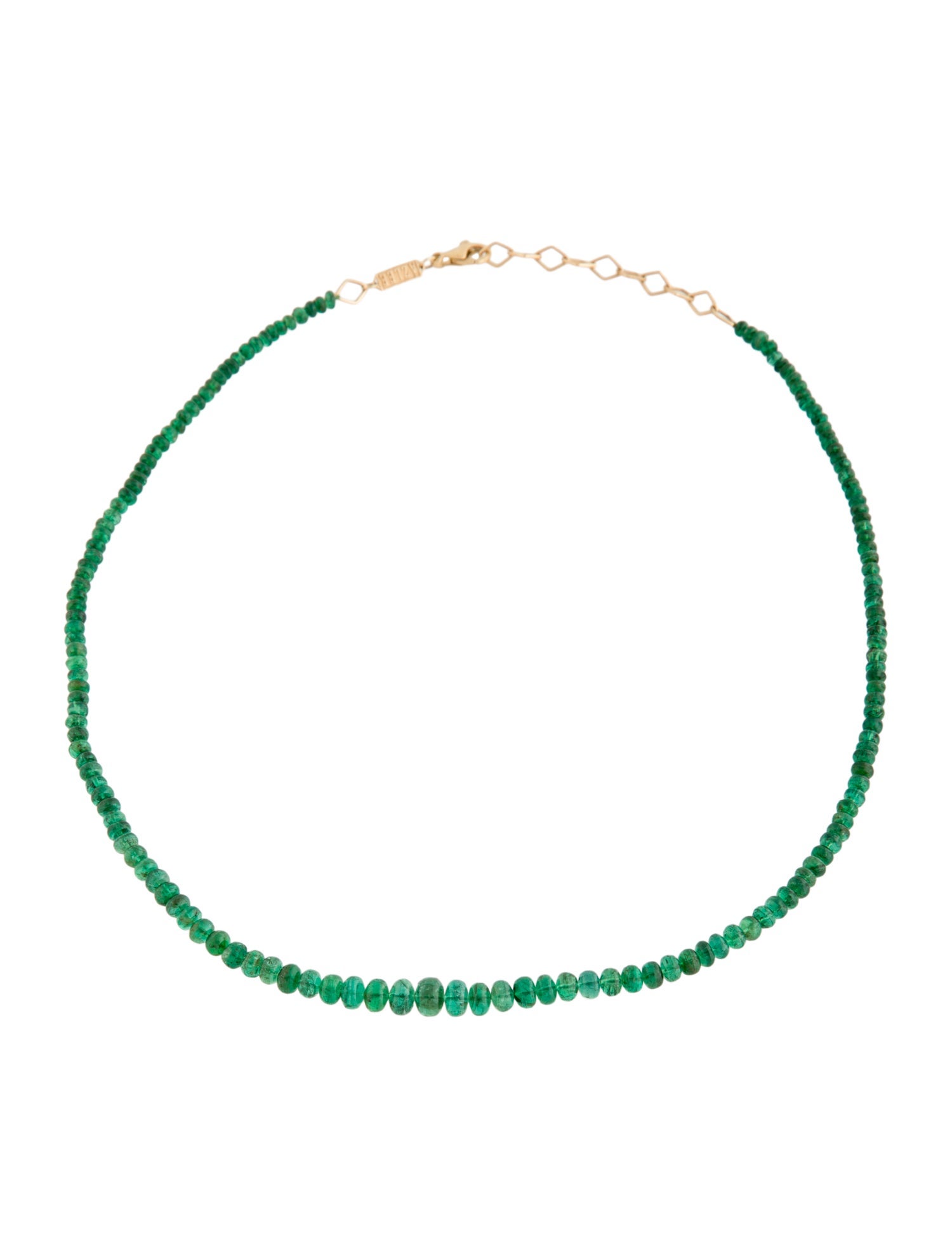 Azlee 18K Emerald Bead Graduated Necklace