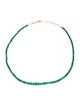 Azlee 18K Emerald Bead Graduated Necklace
