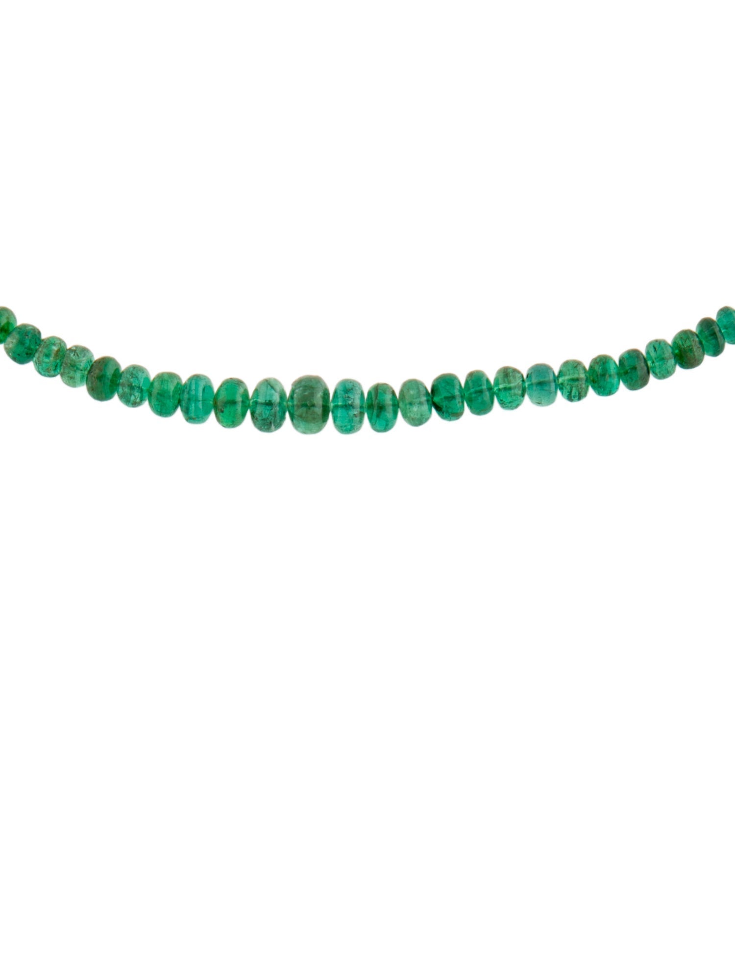 Azlee 18K Emerald Bead Graduated Necklace