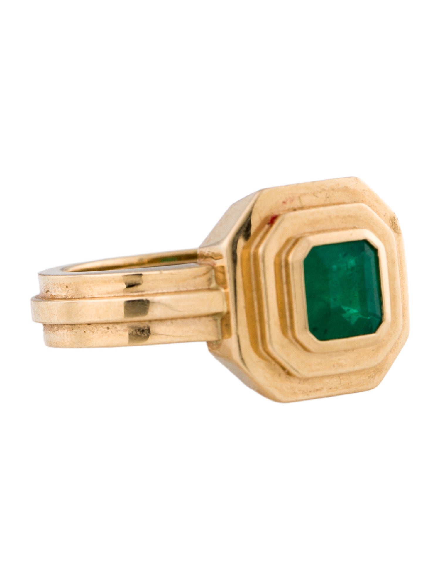 Azlee 18K Emerald Staircase Square Ring