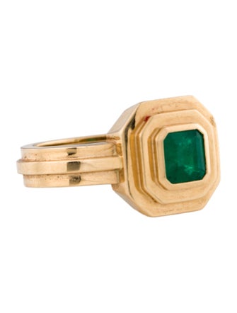 Azlee 18K Emerald Staircase Square Ring
