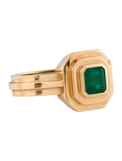 Azlee 18K Emerald Staircase Square Ring