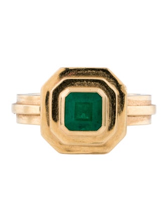 Azlee 18K Emerald Staircase Square Ring