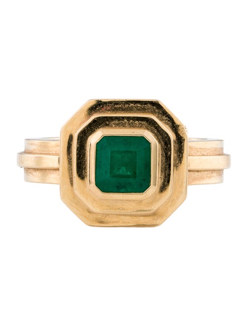 Azlee 18K Emerald Staircase Square Ring