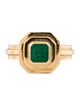 Azlee 18K Emerald Staircase Square Ring
