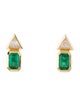 Azlee 14K Diamond & Emerald Stud Earrings