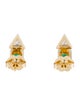 Azlee 14K Diamond & Emerald Stud Earrings