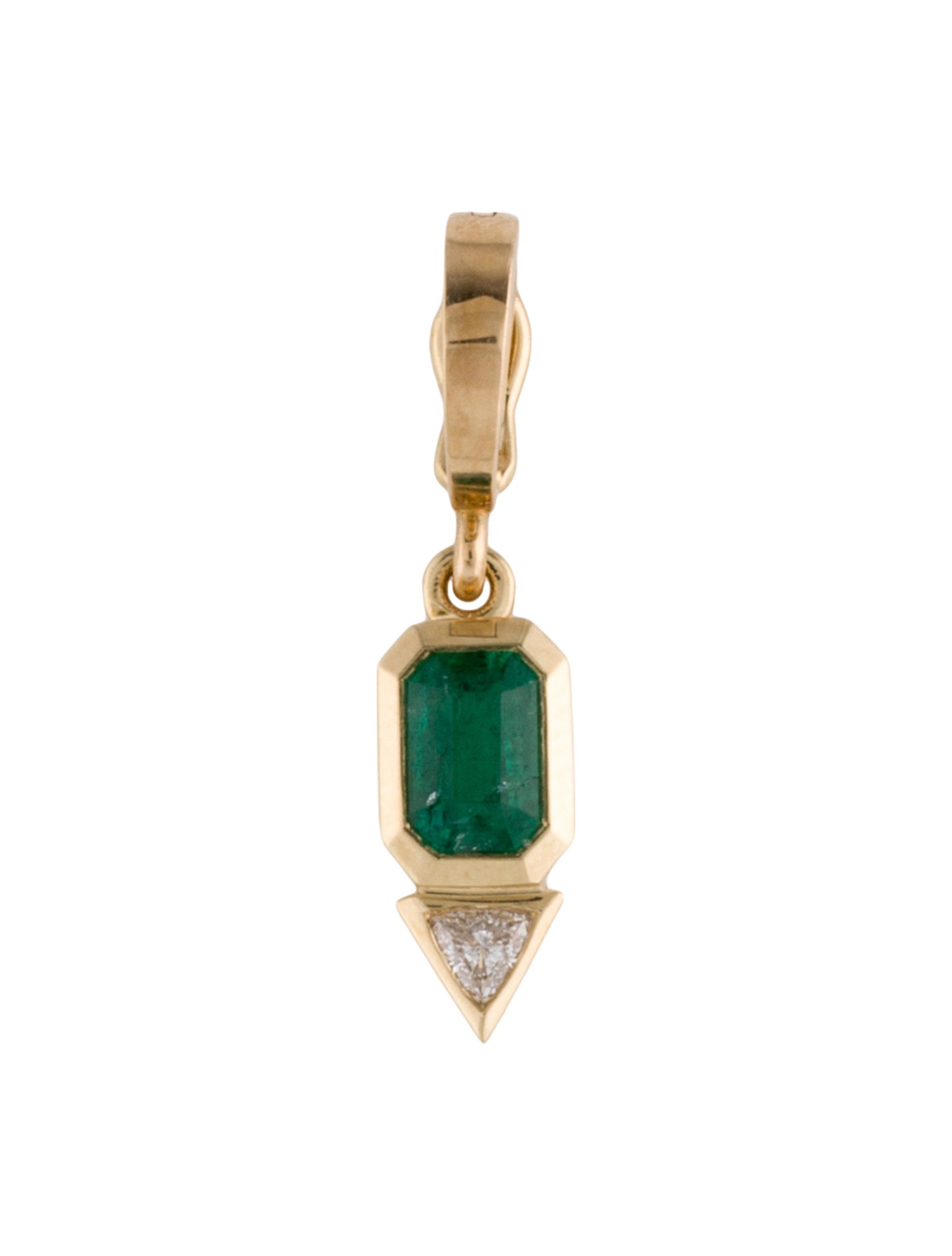 Azlee 18K Diamond & Emerald Pendant Necklace