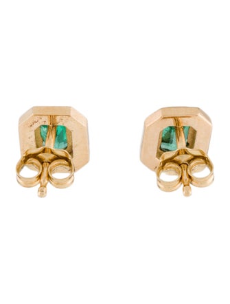 Azlee 18K Emerald Stud Earrings