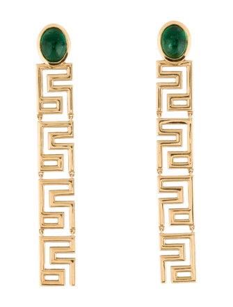 Azlee 18K 2.66ctw Emerald Drop Earrings