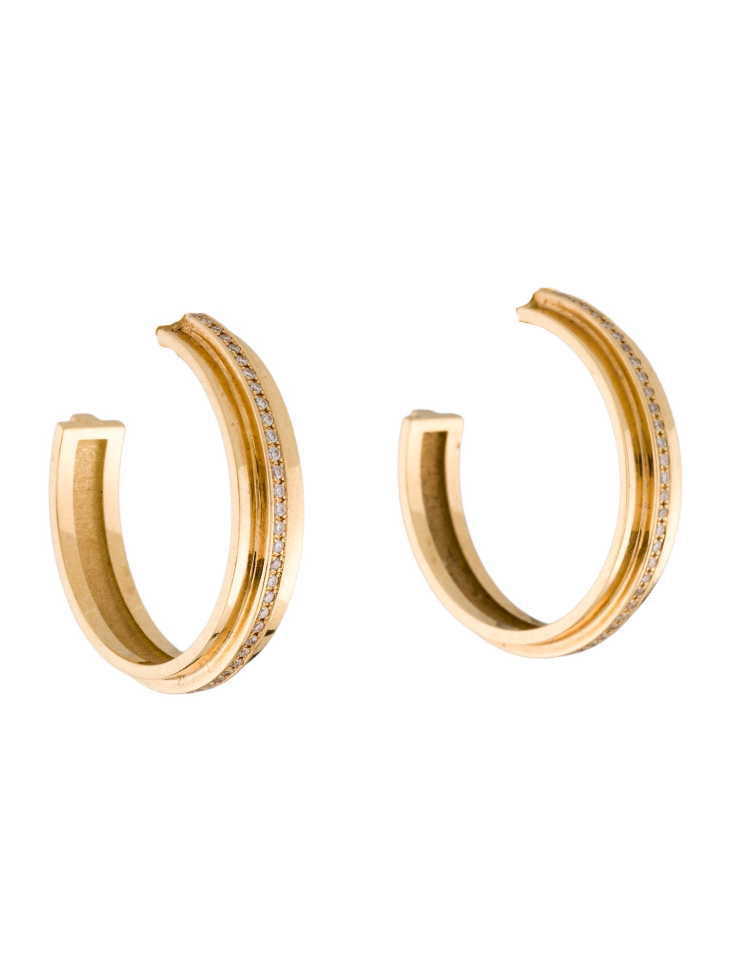 Azlee 18K Diamond Staircase 3-Tier Hoops