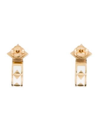 Azlee 18K Enamel & Diamond Morning Sky Small Hoop Earrings