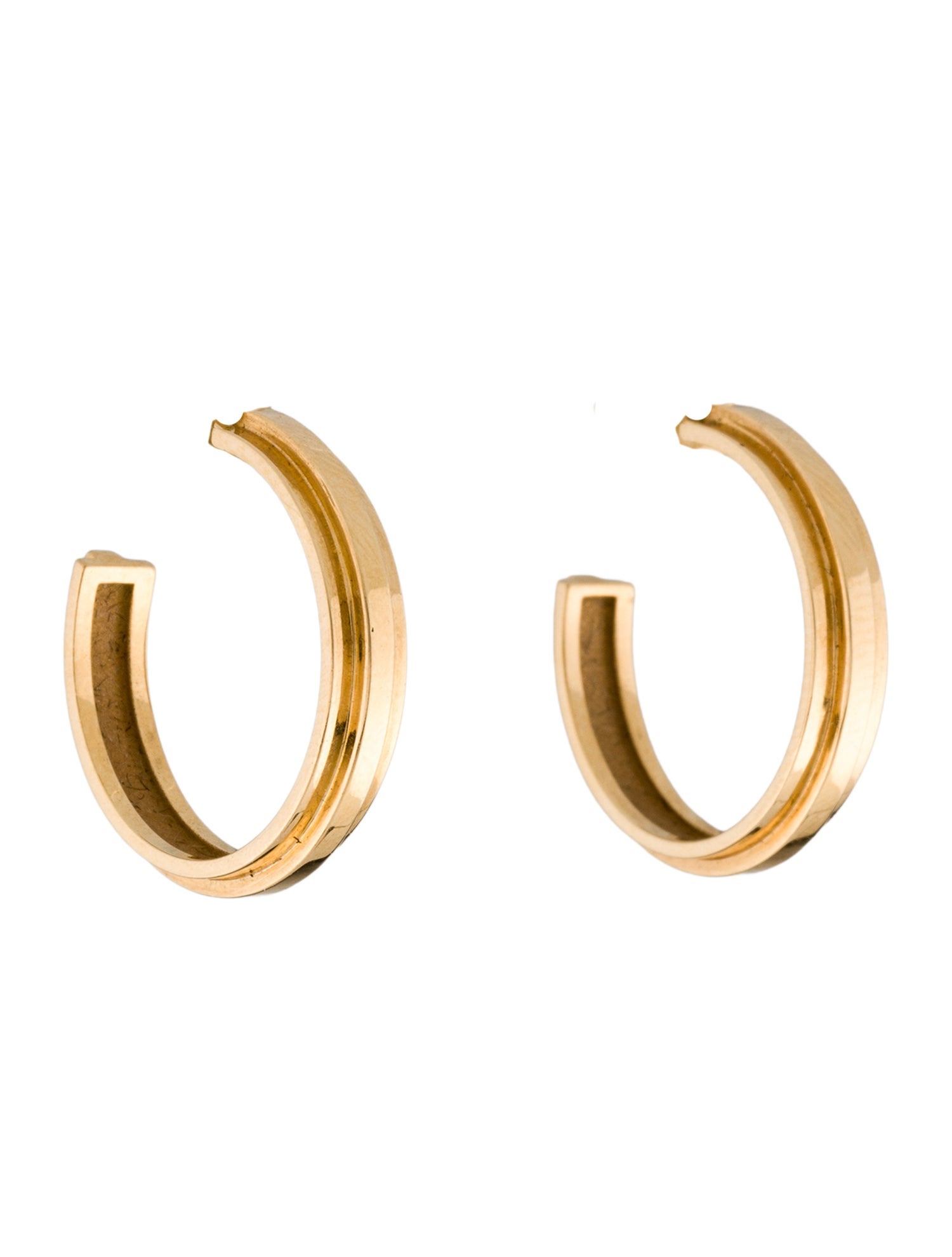Azlee 18K Staircase 3-Tier Hoop Earrings