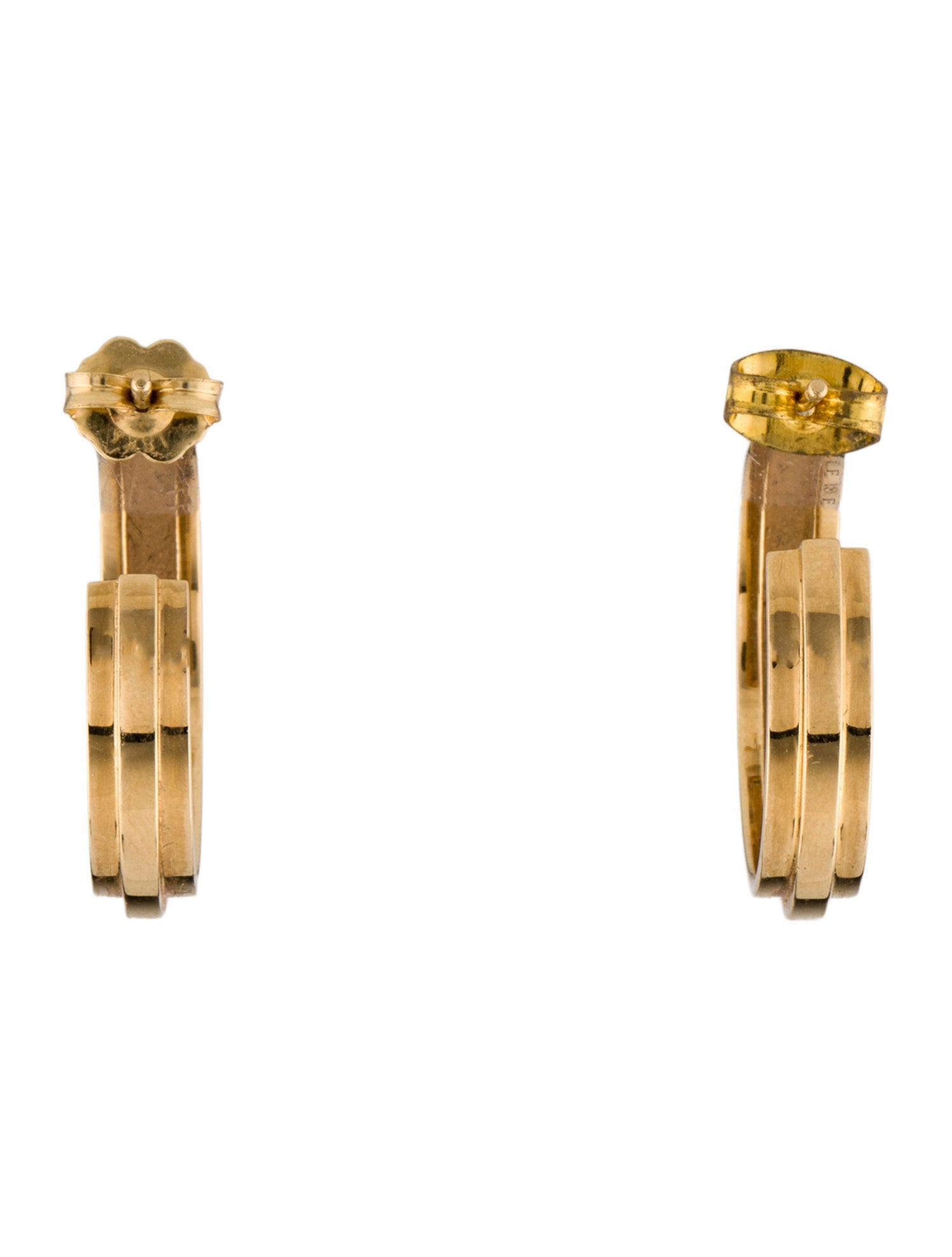 Azlee 18K Staircase 3-Tier Hoop Earrings