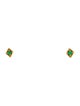 Azlee 18K Emerald Lone Burst Stud Earrings