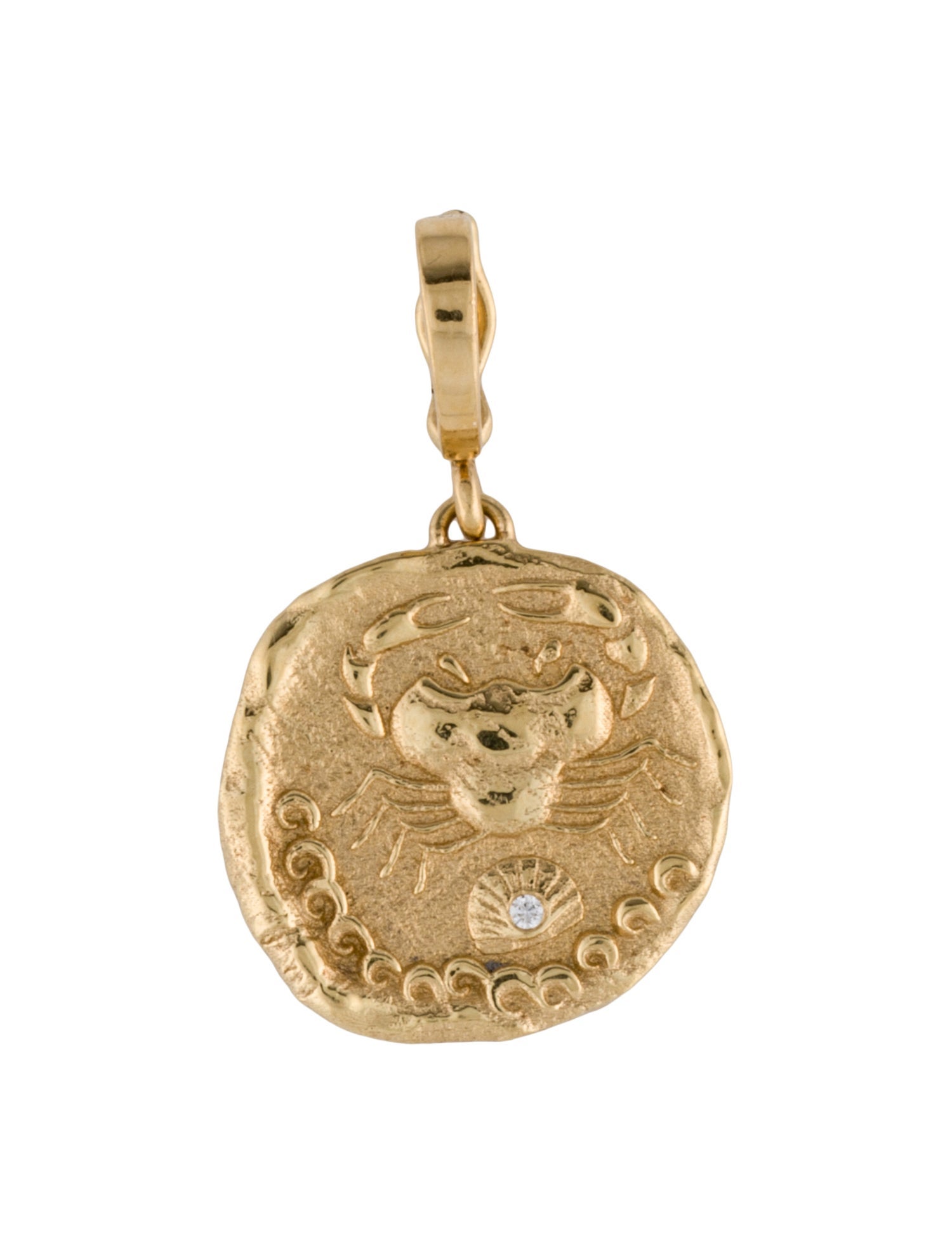 Azlee 18K Diamond Karkinos Coin Pendant Enhancer