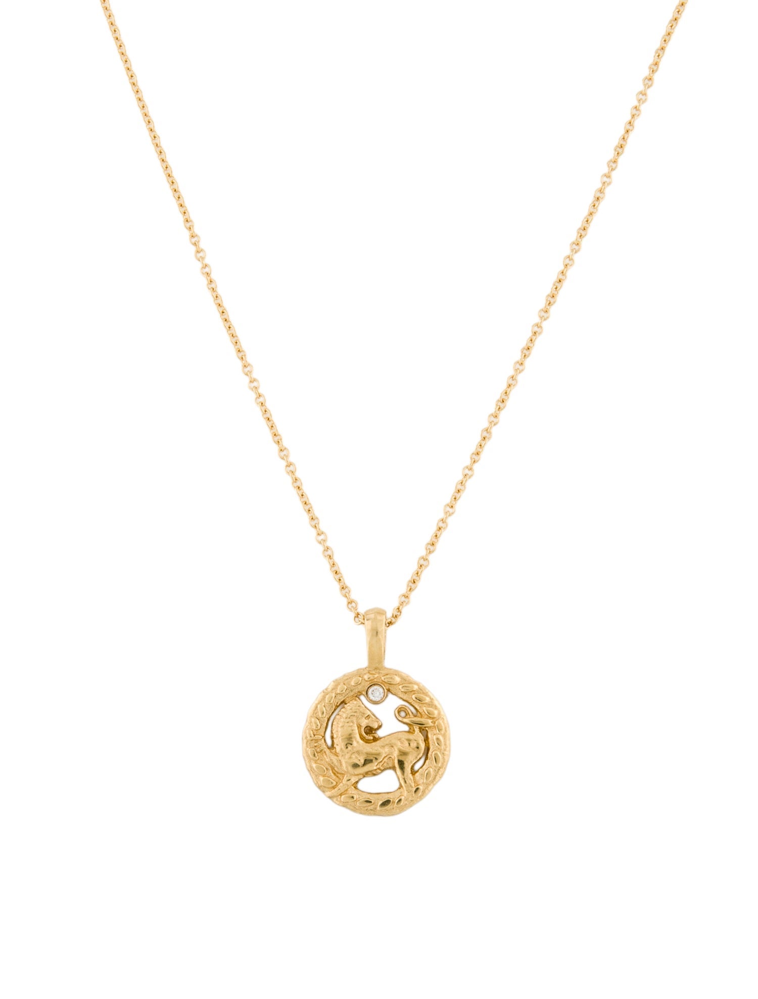 Azlee 18K Diamond Petite Lion Pendant Necklace
