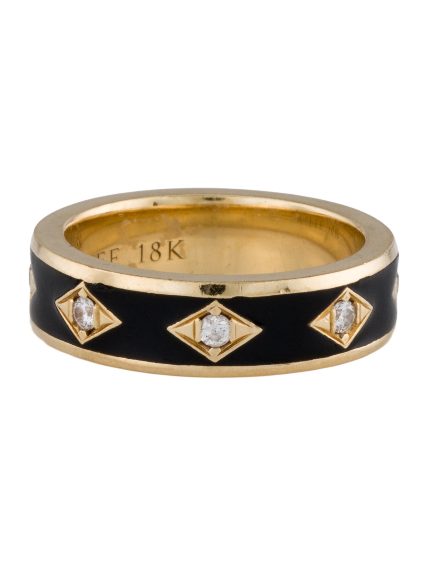 Azlee 18K Enamel & Diamond Night Sky Band