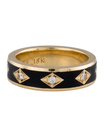 Azlee 18K Enamel & Diamond Night Sky Band