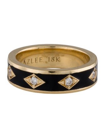 Azlee 18K Enamel & Diamond Night Sky Band