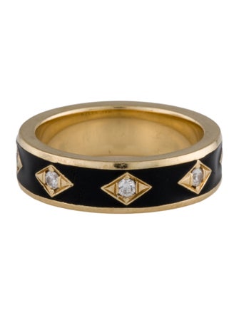 Azlee 18K Enamel & Diamond Night Sky Band