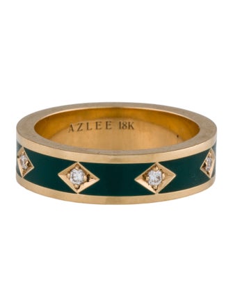 Azlee 18K Enamel & Diamond NIght Sky Band