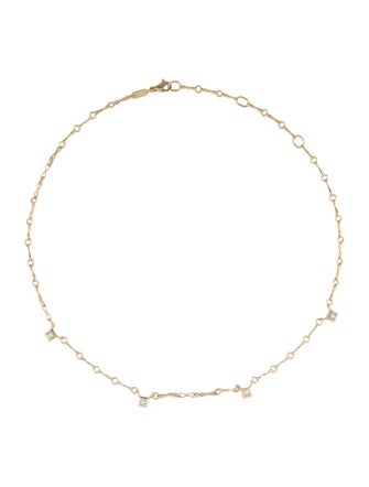 Azlee 18K Diamond Lozenge-Link Chain Necklace