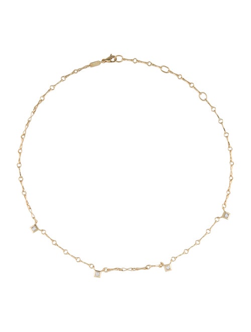 Azlee 18K Diamond Lozenge-Link Chain Necklace