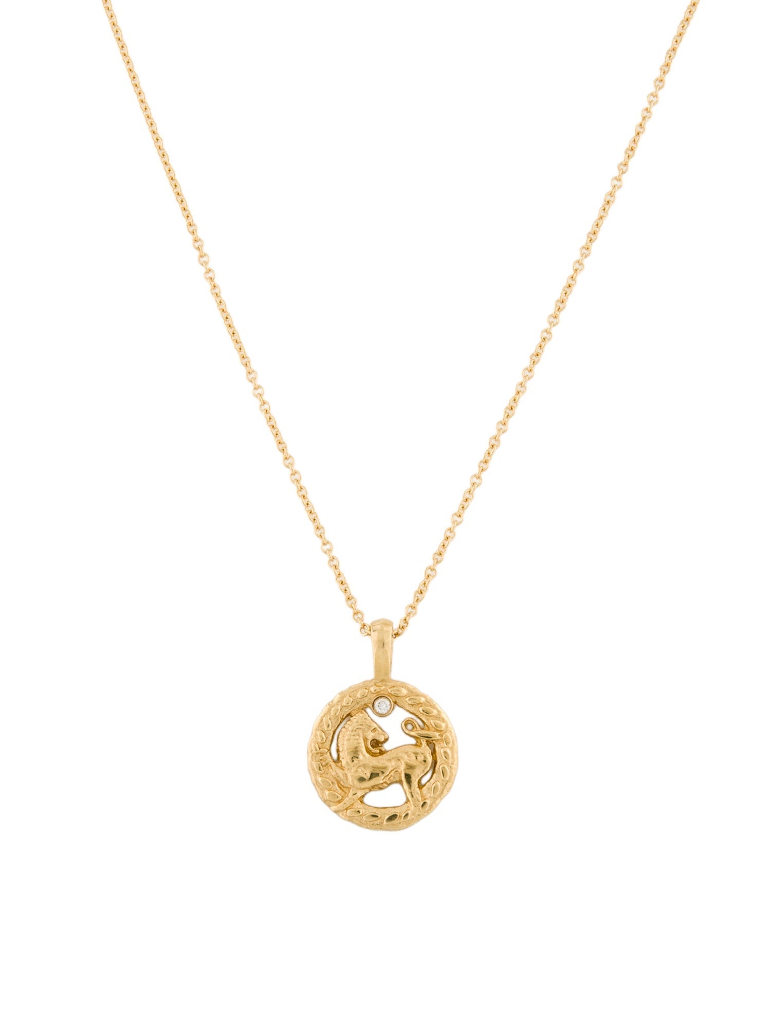 Azlee 18K Diamond Petite Lion Pendant Necklace