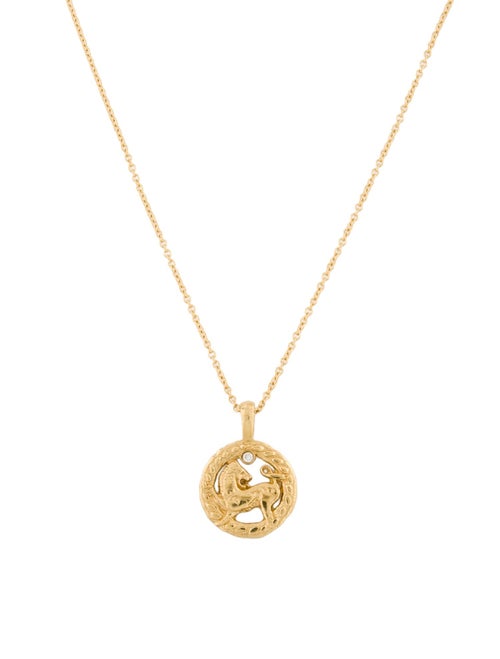 Azlee 18K Diamond Petite Lion Pendant Necklace