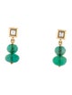 Azlee 18K Emerald & Diamond Moss Drop Earrings