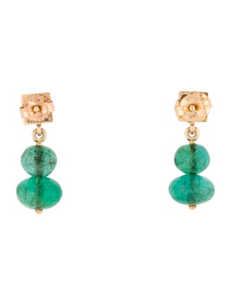 Azlee 18K Emerald & Diamond Moss Drop Earrings