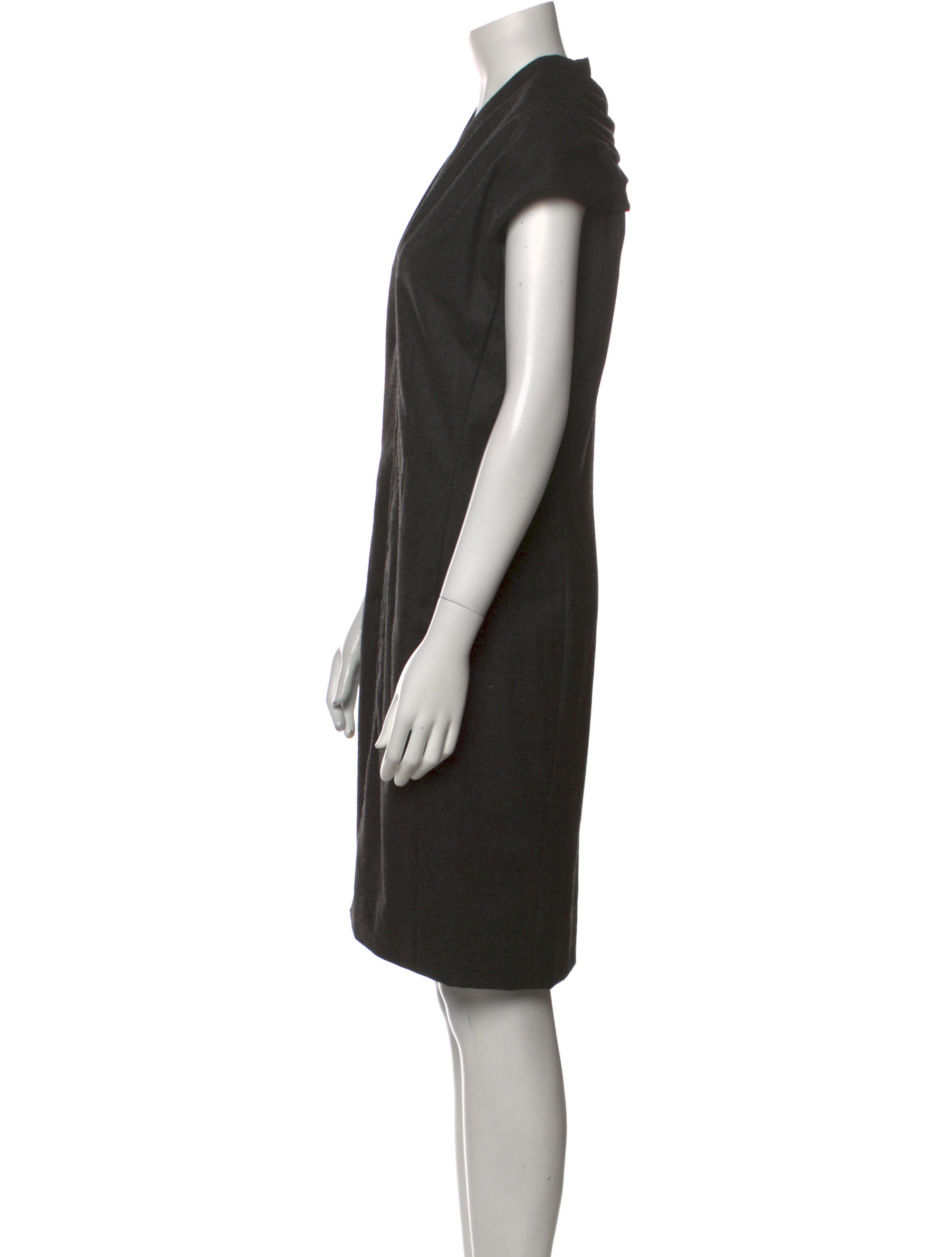 Azzaro V-Neck Knee-Length Dress