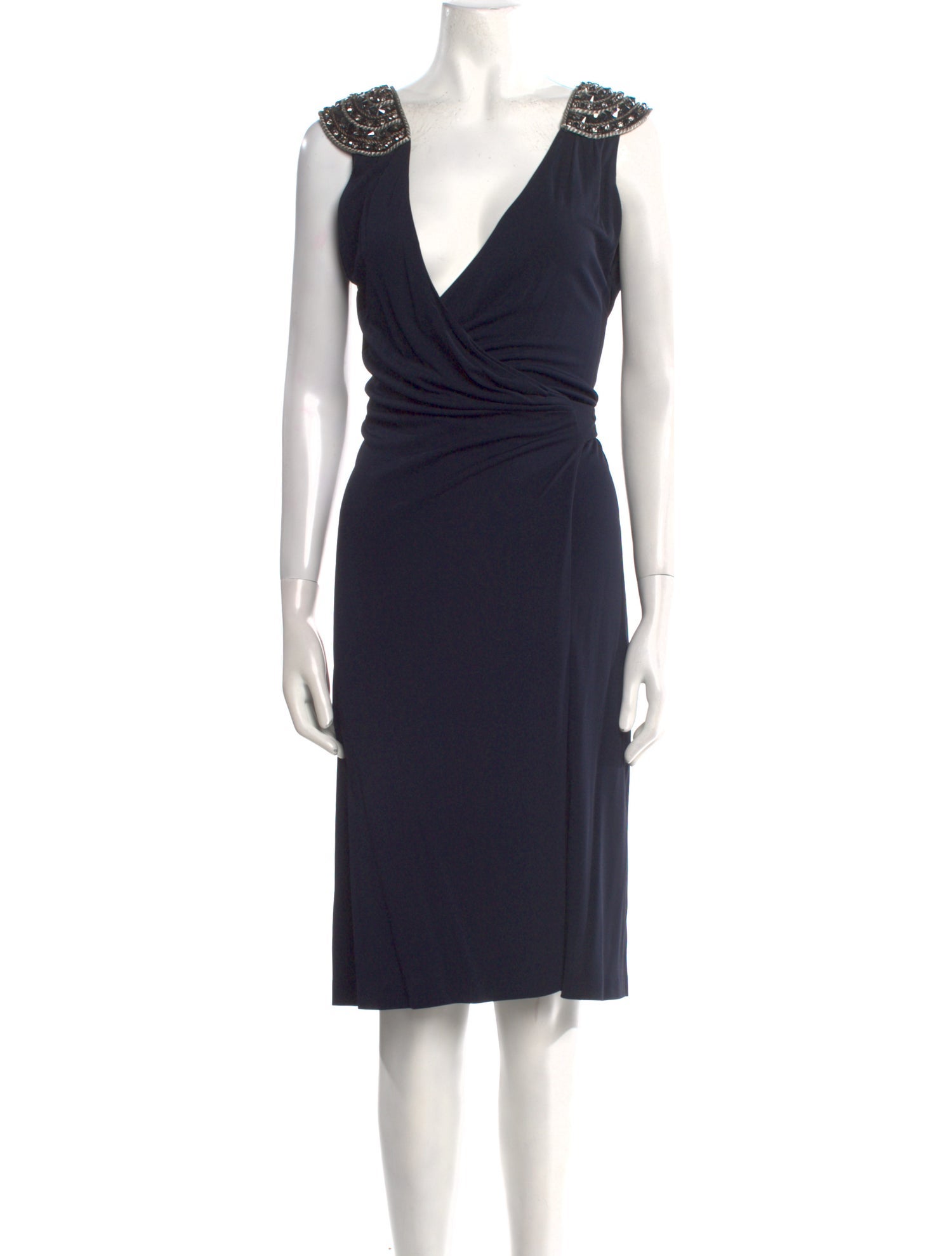 Azzaro V-Neck Midi Length Dress