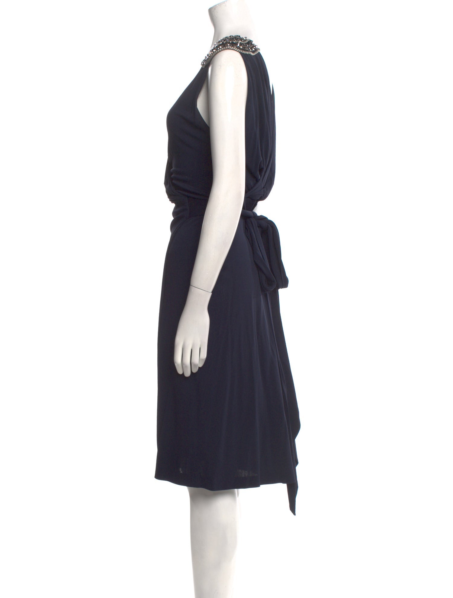 Azzaro V-Neck Midi Length Dress