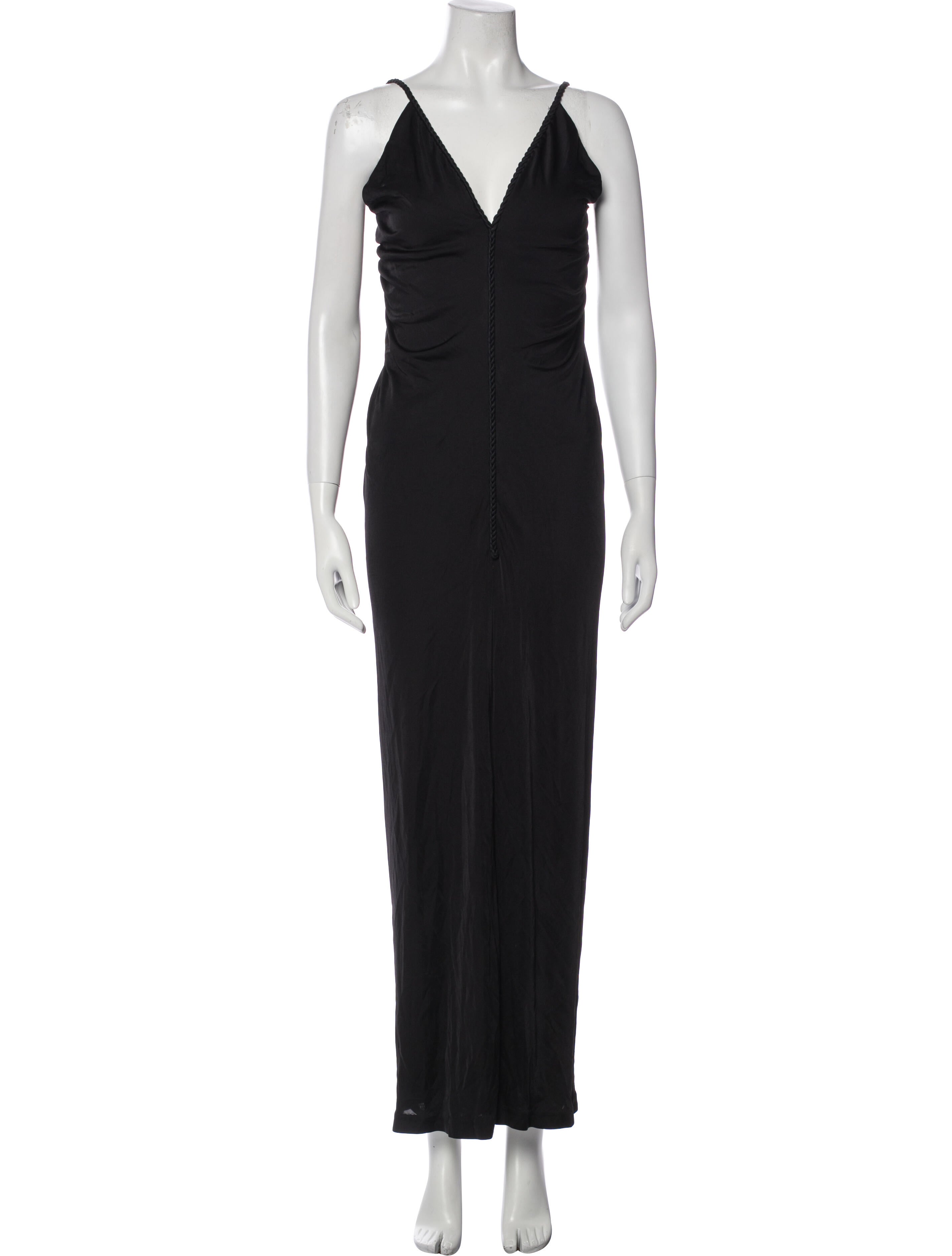 Azzaro V-Neck Long Dress