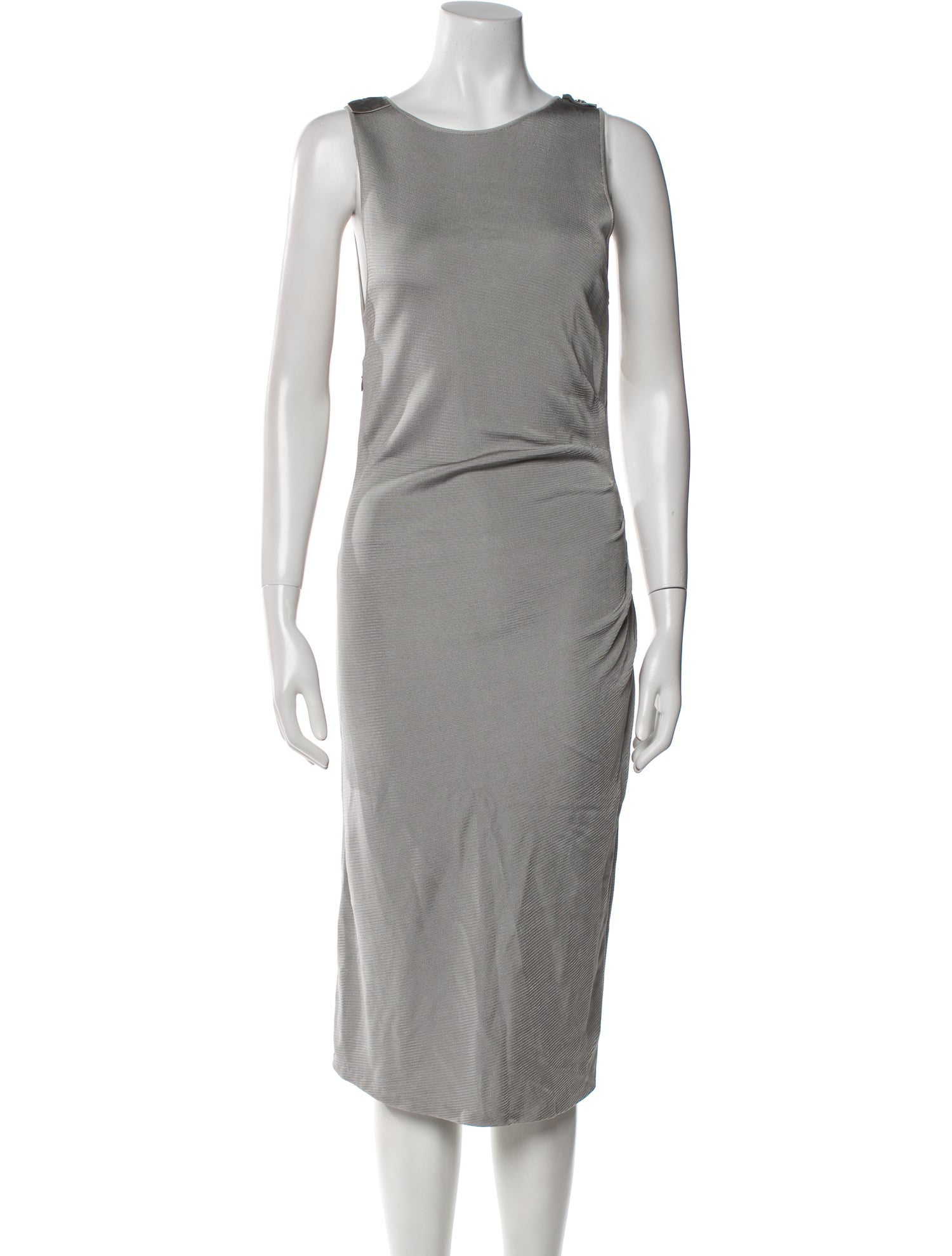 Azzaro Bateau Neckline Midi Length Dress