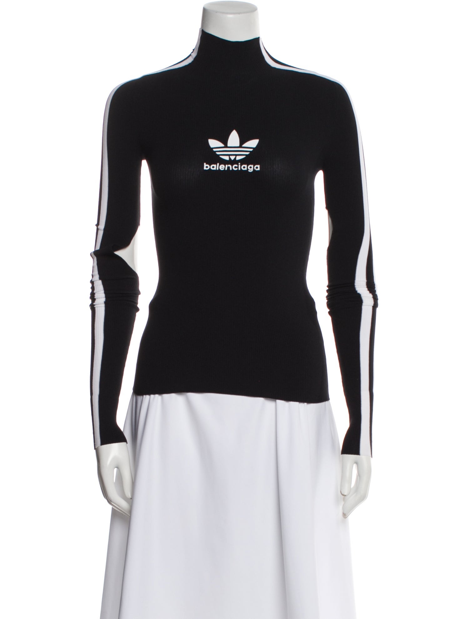 Balenciaga x adidas Graphic Print Mock Neck Top