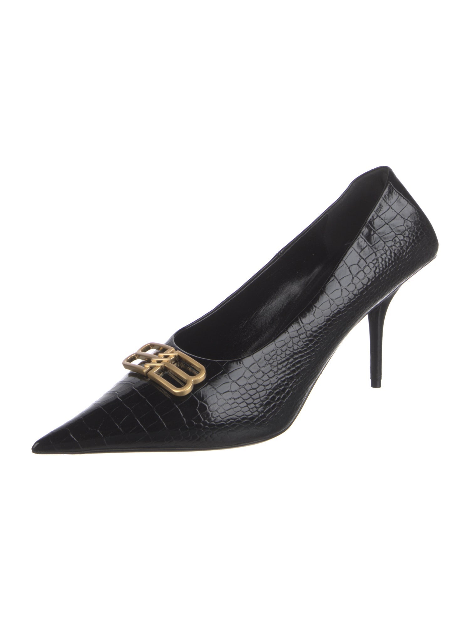 Balenciaga Square Knife 'BB Logo' Leather Pumps w/ Tags