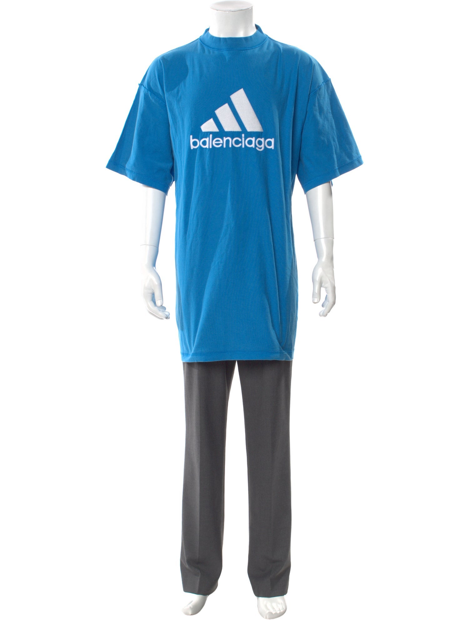 Balenciaga x adidas 2023 Graphic Print T-Shirt - Blue T-Shirts