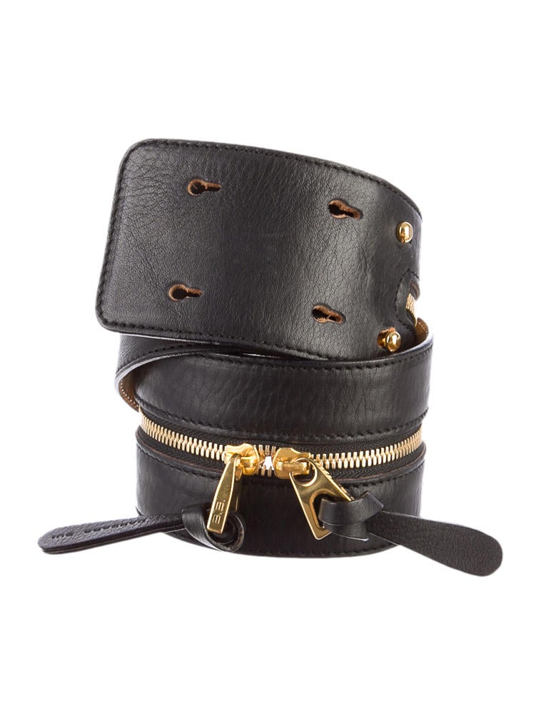 Barbara Bui Leather Zipper Belt - Black Belts, Accessories  display picture 2