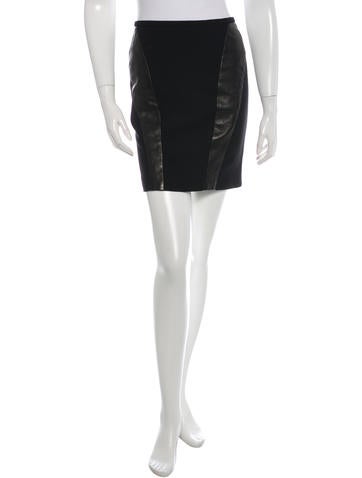 Barbara Bui Leather-Trimmed Mini Skirt