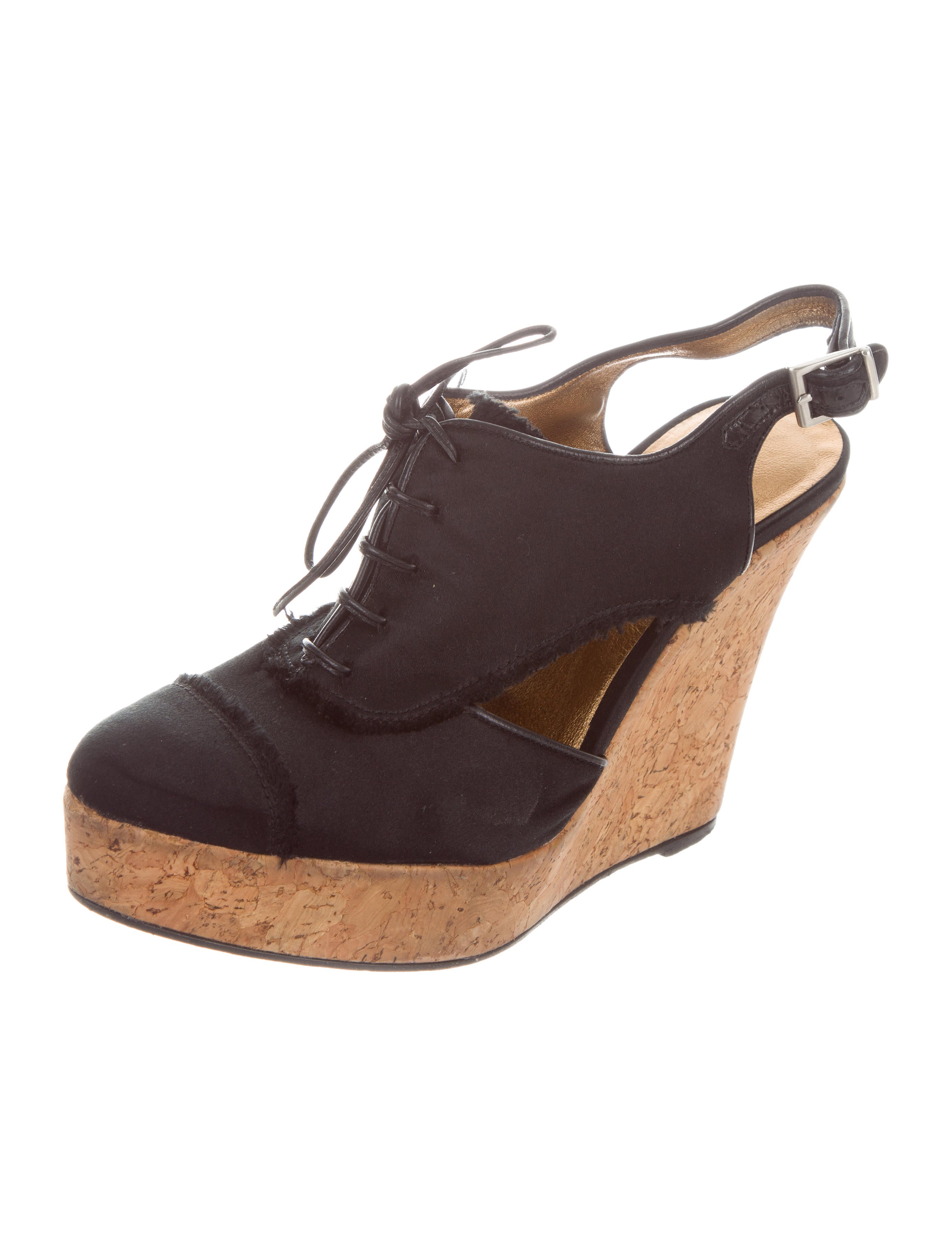 Barbara Bui Slingback Oxford Wedges Black Sandals, Shoes BAB24402