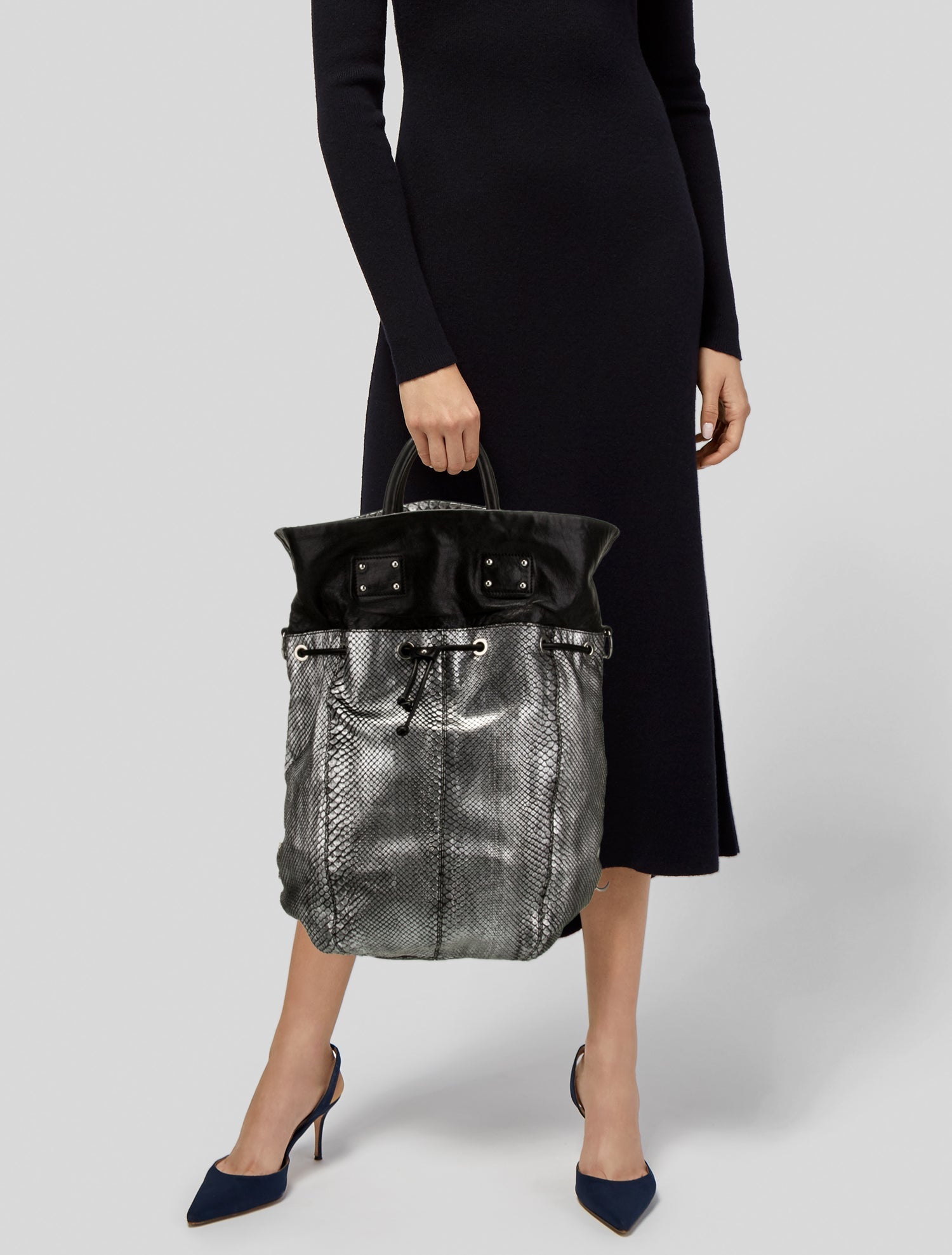 Barbara Bui Snakeskin Backpack