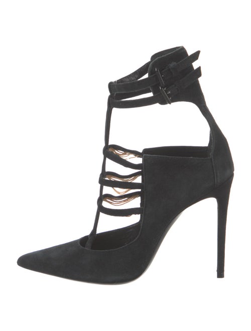 Barbara Bui Suede Cutout Accent T-Strap Pumps