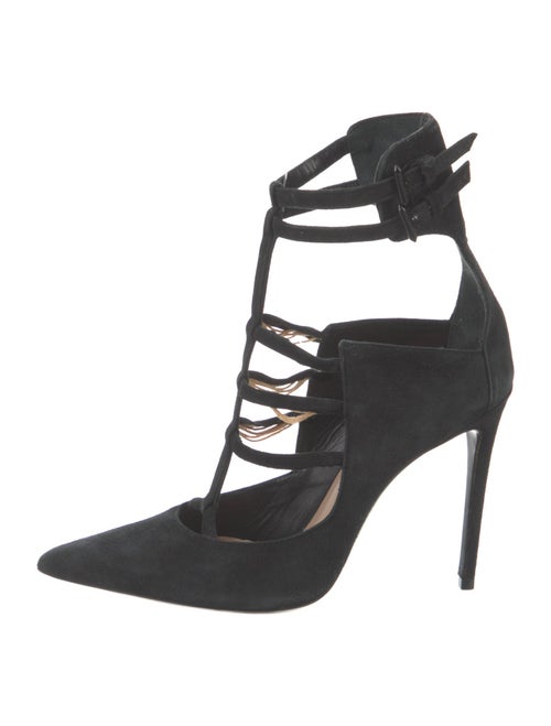 Barbara Bui Suede Cutout Accent T-Strap Pumps