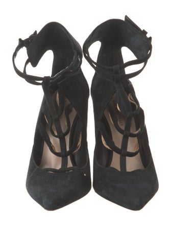 Barbara Bui Suede Cutout Accent T-Strap Pumps