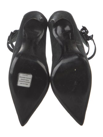 Barbara Bui Suede Cutout Accent T-Strap Pumps